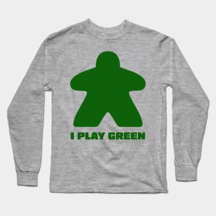 Meeple - I Play Green Long Sleeve T-Shirt